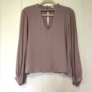 Lush Cutout V-Neck Formal Blouse